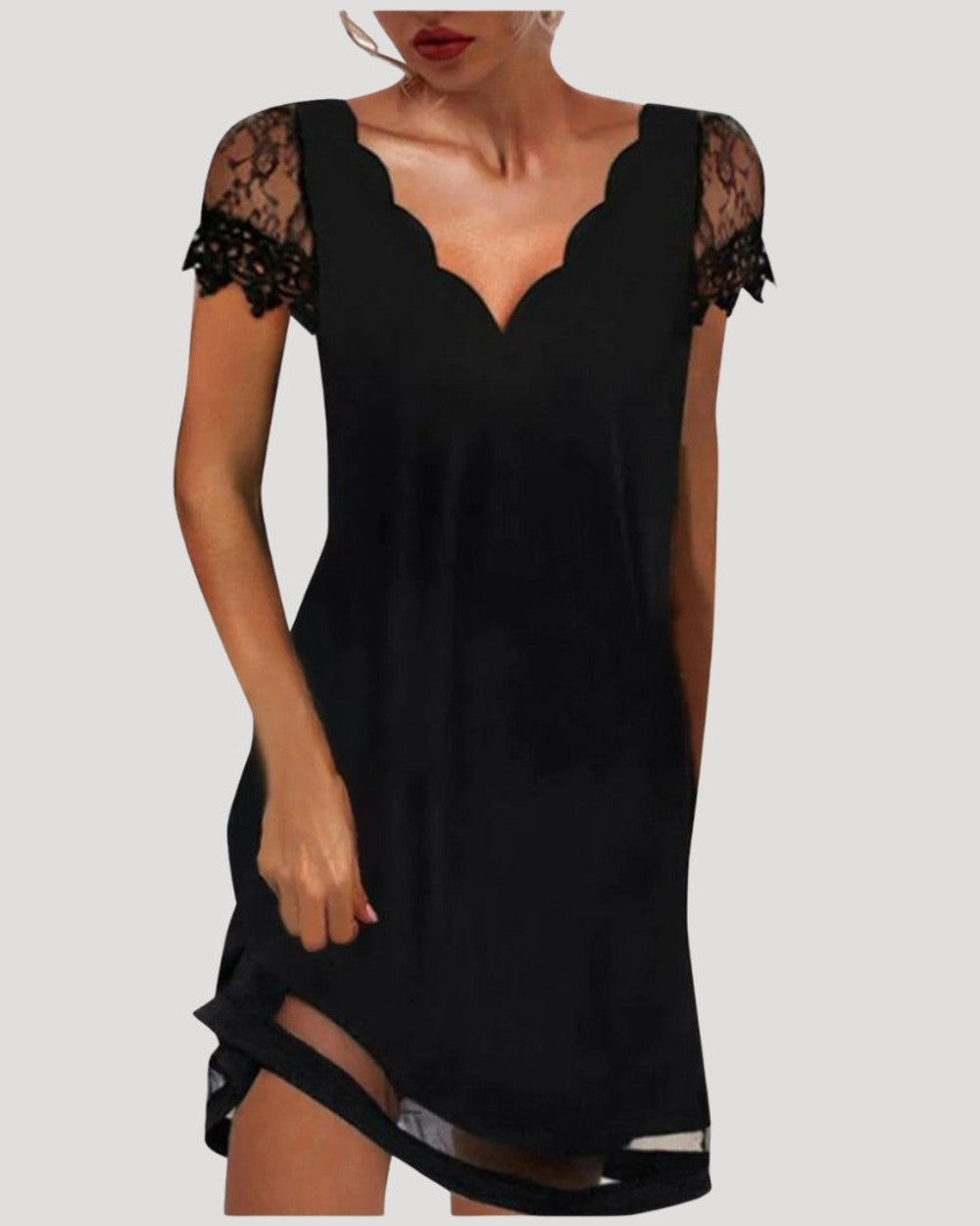 Lena Spitzenkleid Kurzarm