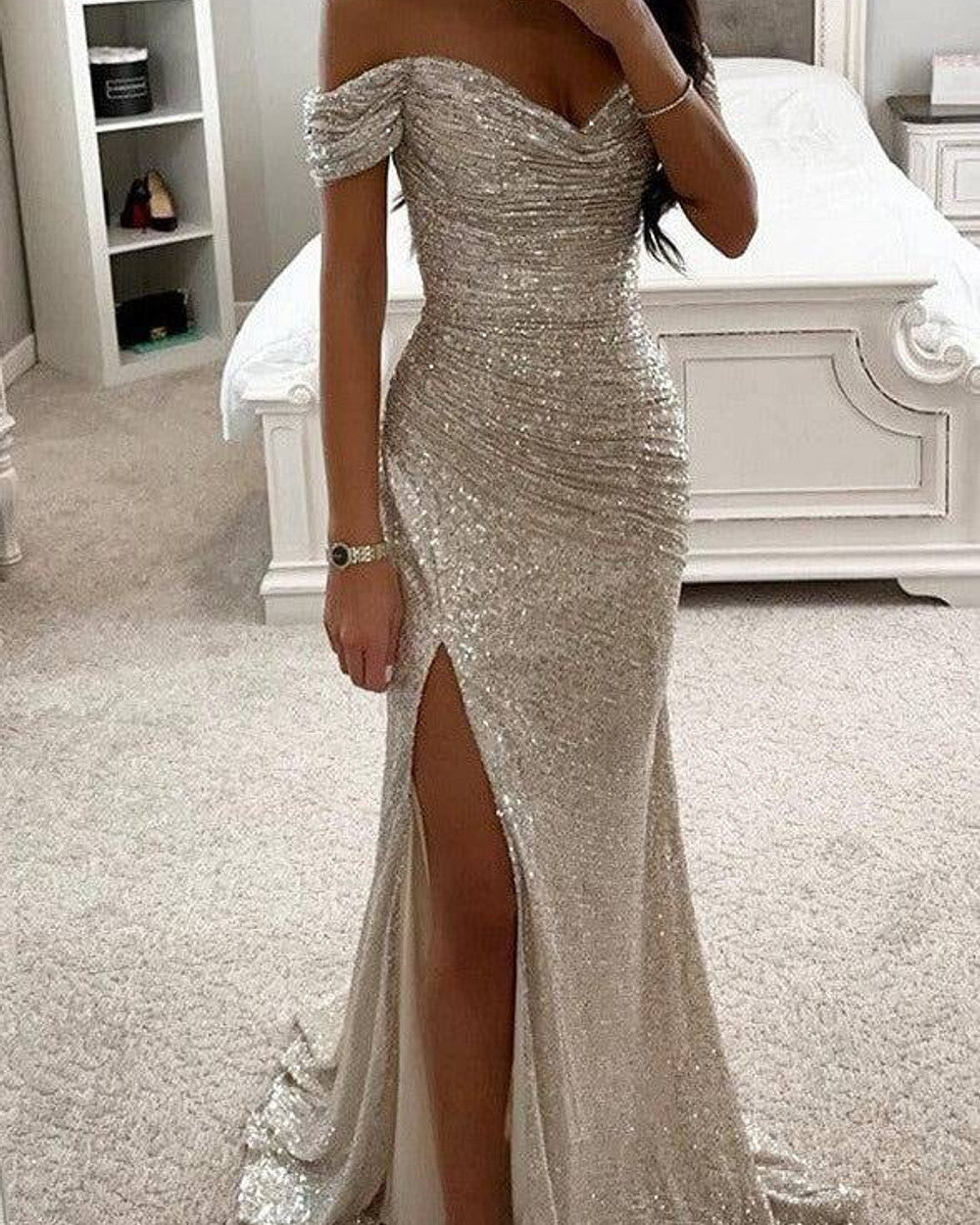Lena Meerjungfrau Abendkleid Glitzereffekt
