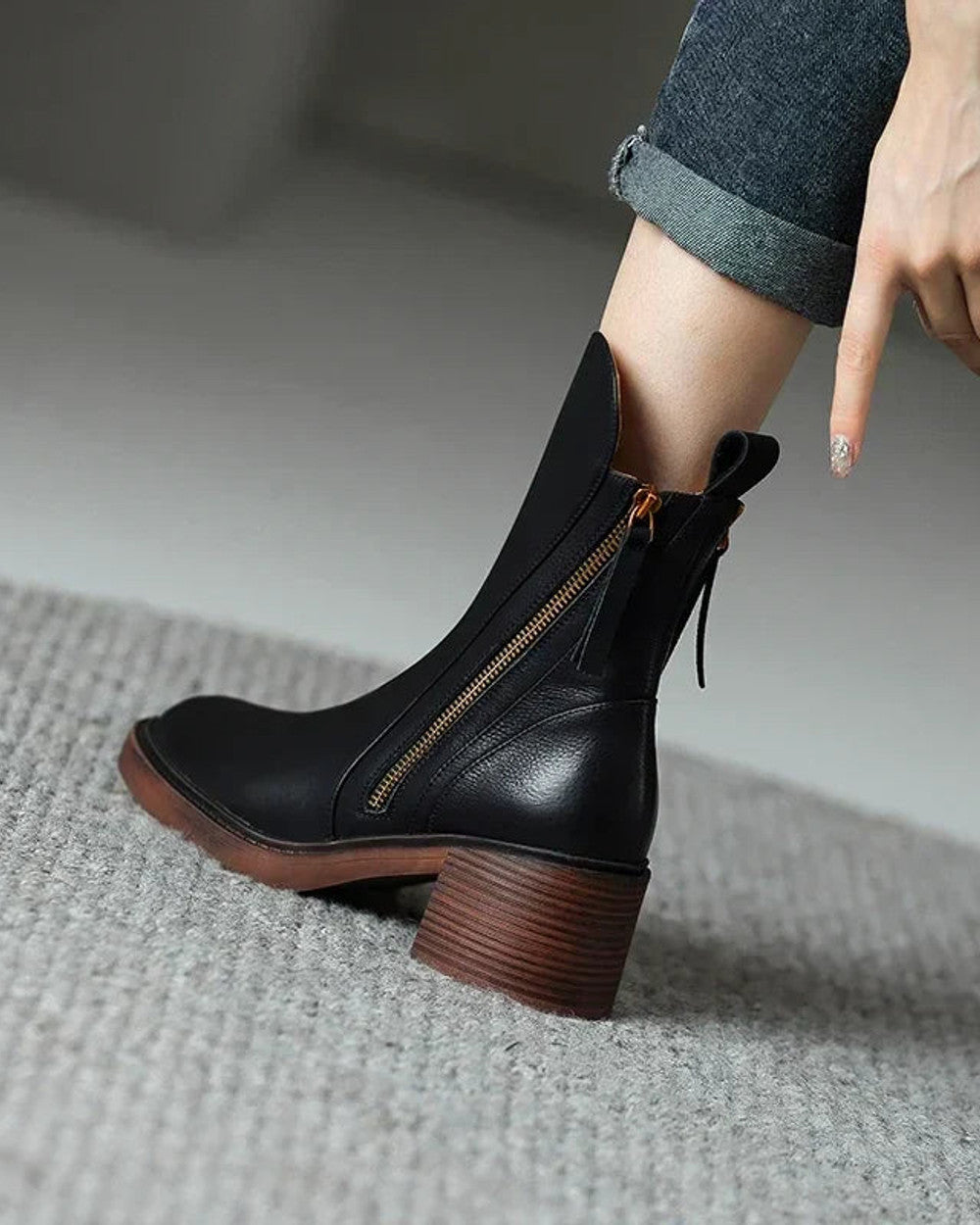 Nina Elegante Lederstiefel Damen