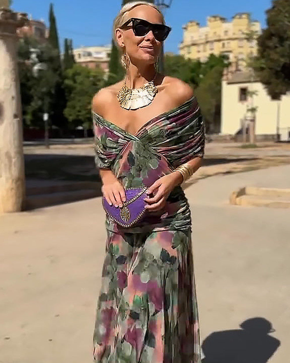 Bella Festliches Maxikleid V-Ausschnitt