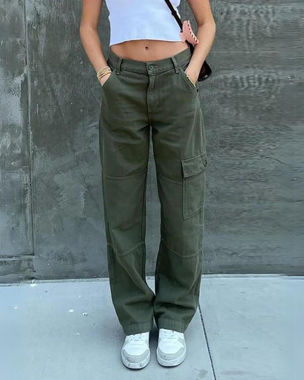 Lena Baumwoll-Cargohose Damen Lässig