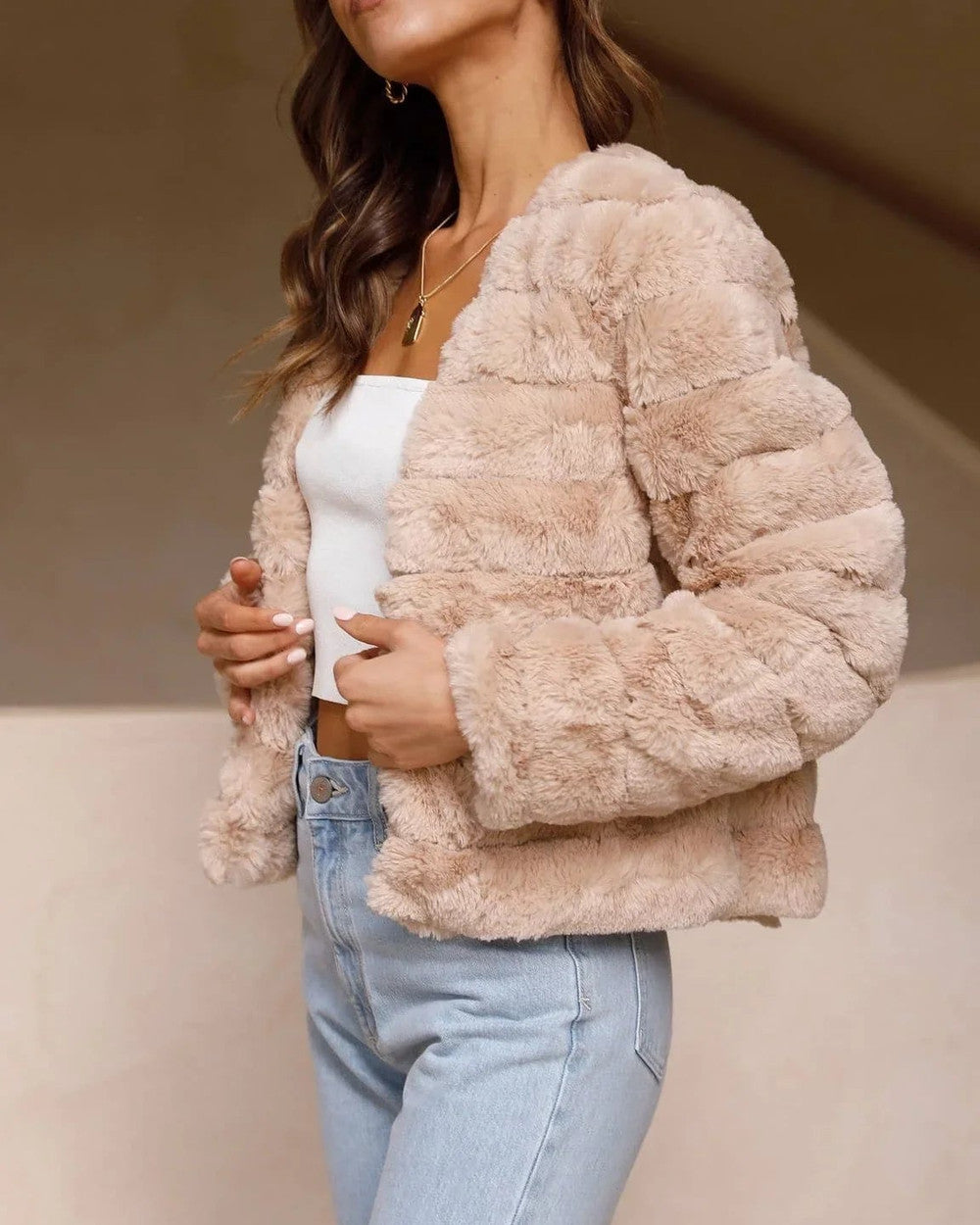 Lena Kunstfell Jacke Kurzmantel