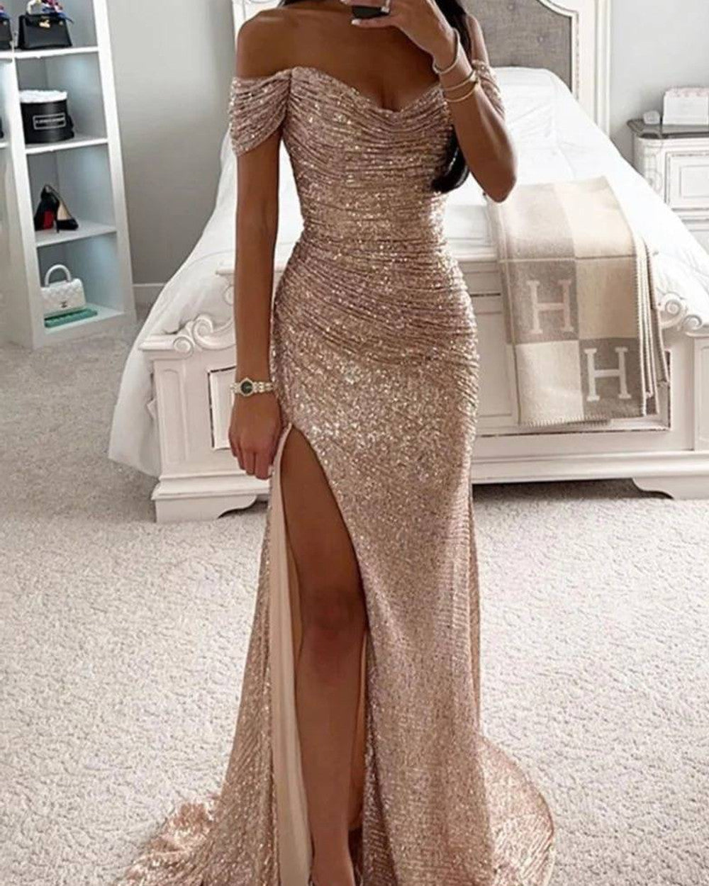 Lena Meerjungfrau Abendkleid Glitzereffekt
