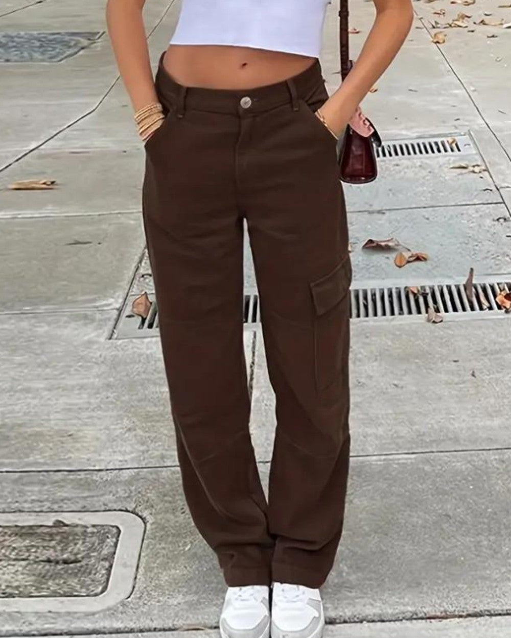 Lena Baumwoll-Cargohose Damen Lässig