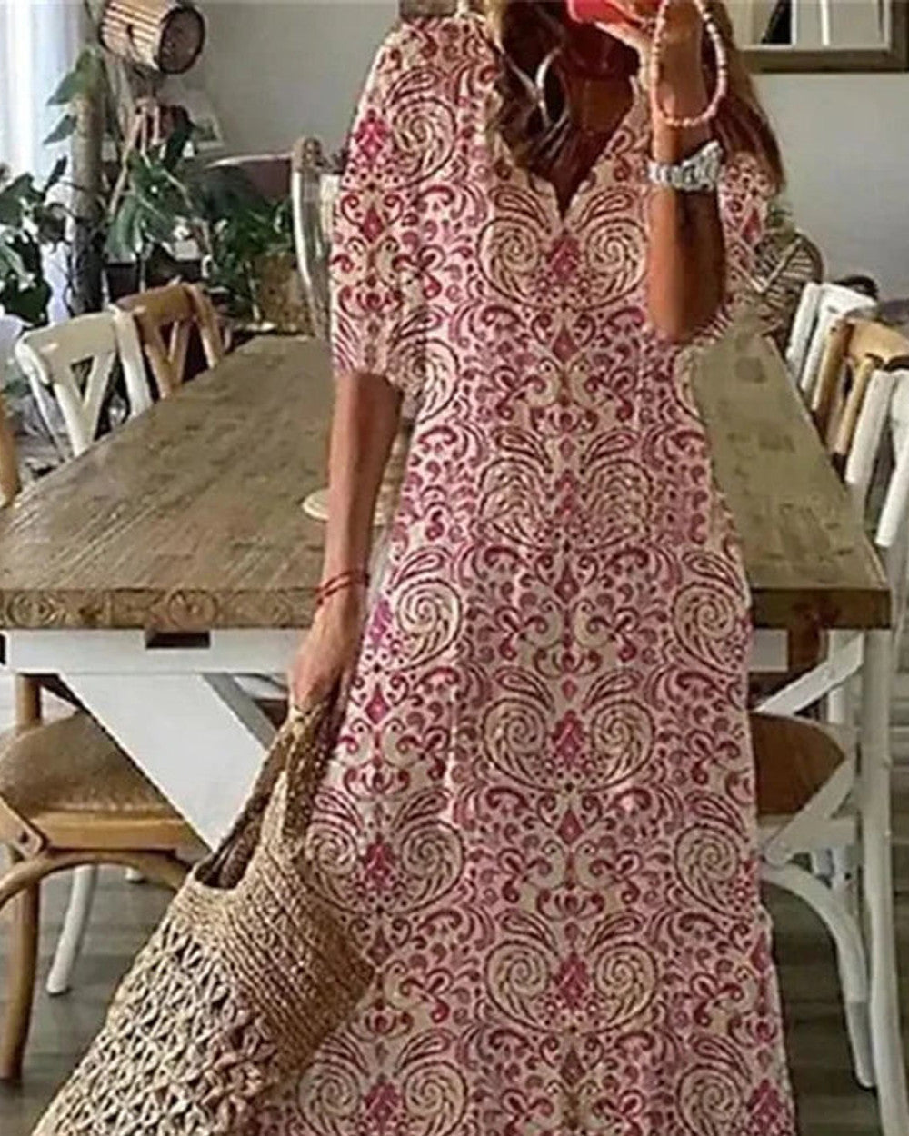 Riley Blumenmuster Maxikleid Lang Damen