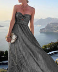 Lena Bronzefarbenes Bustierkleid Lang