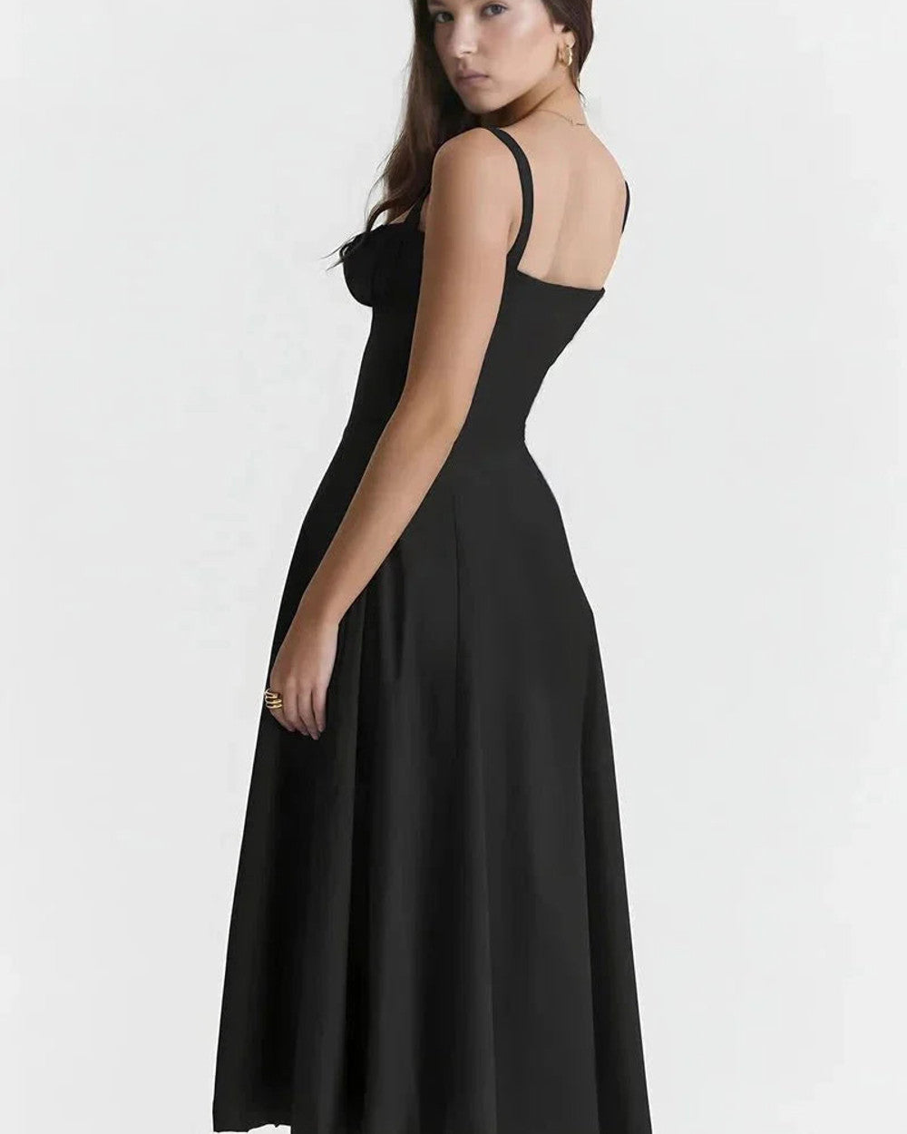 Linsay Elegantes Schnürkleid mit Schlitz