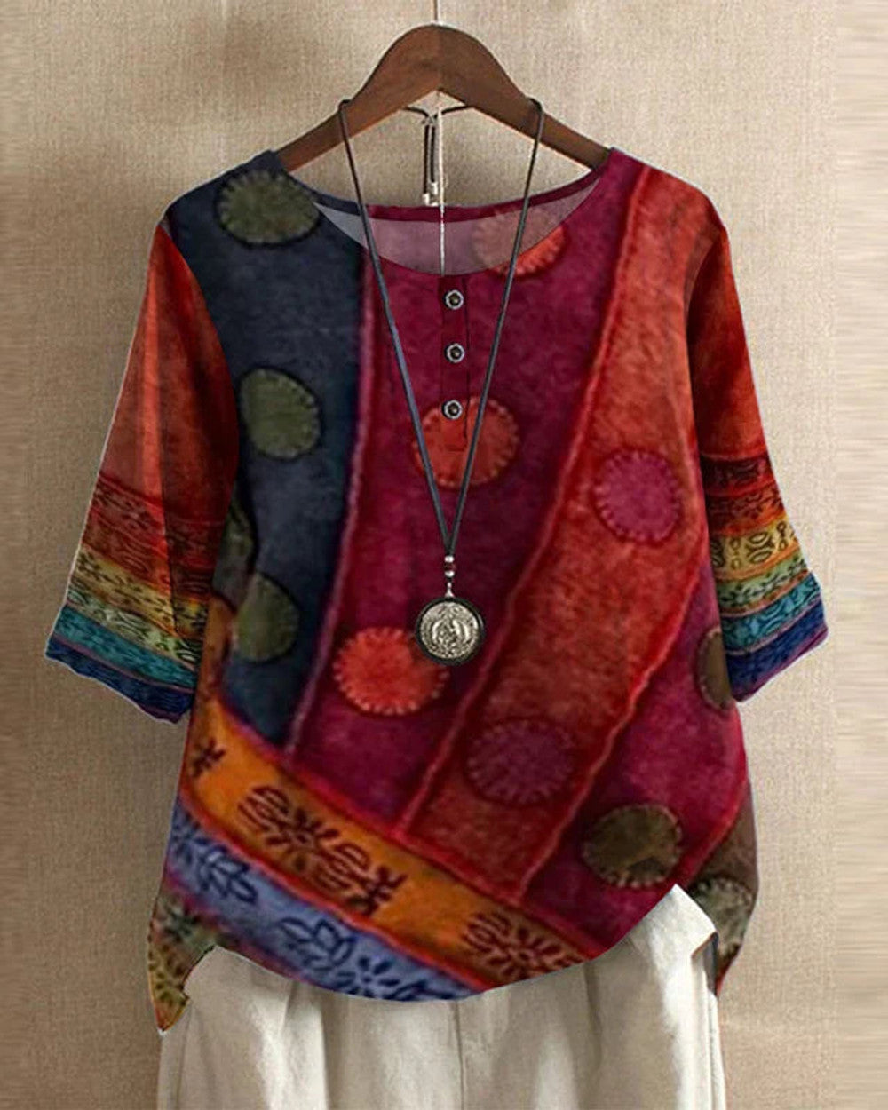 Anya Retro Bluse Damen Oberteil