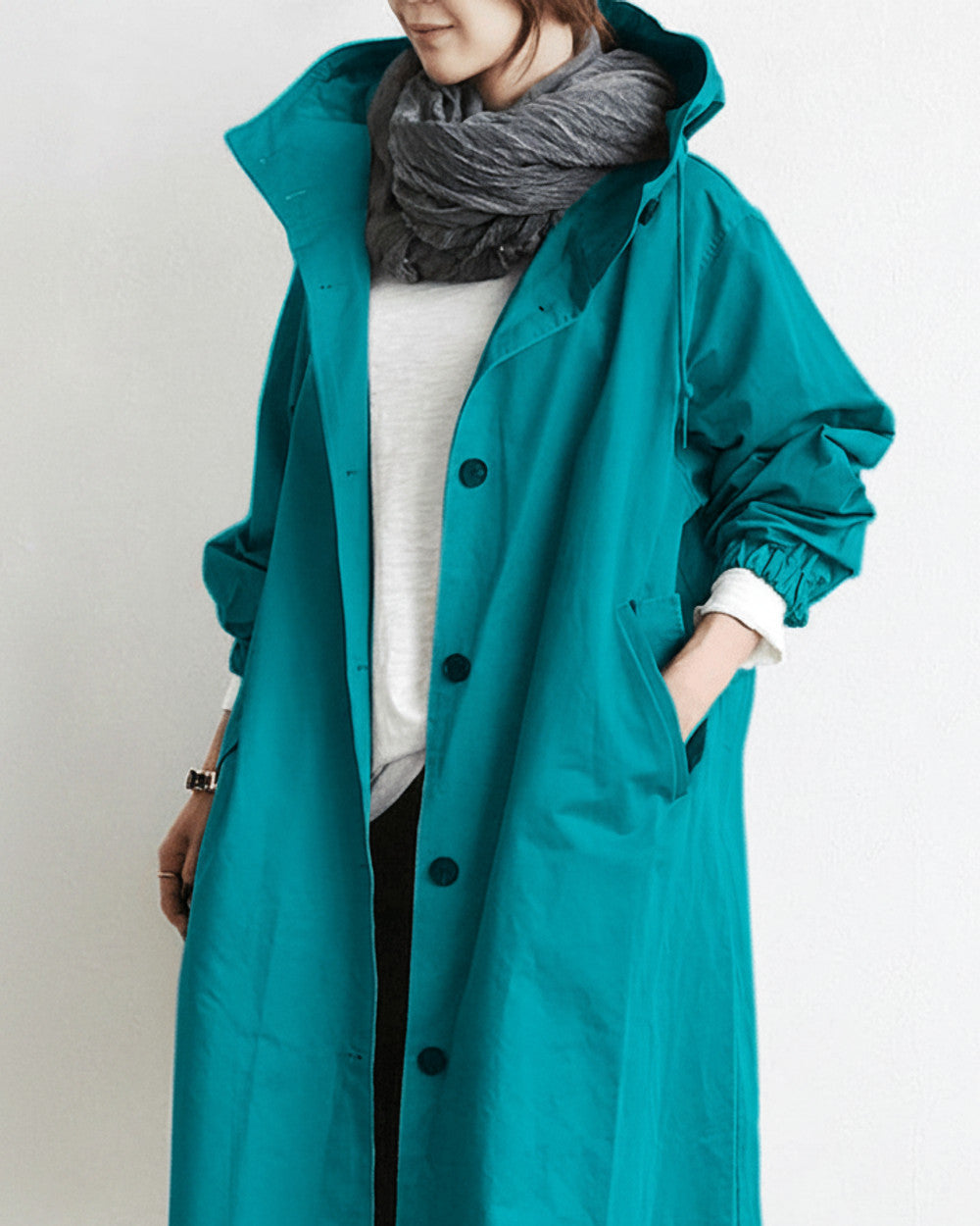 Alina Damen Trenchcoat mit Kapuze