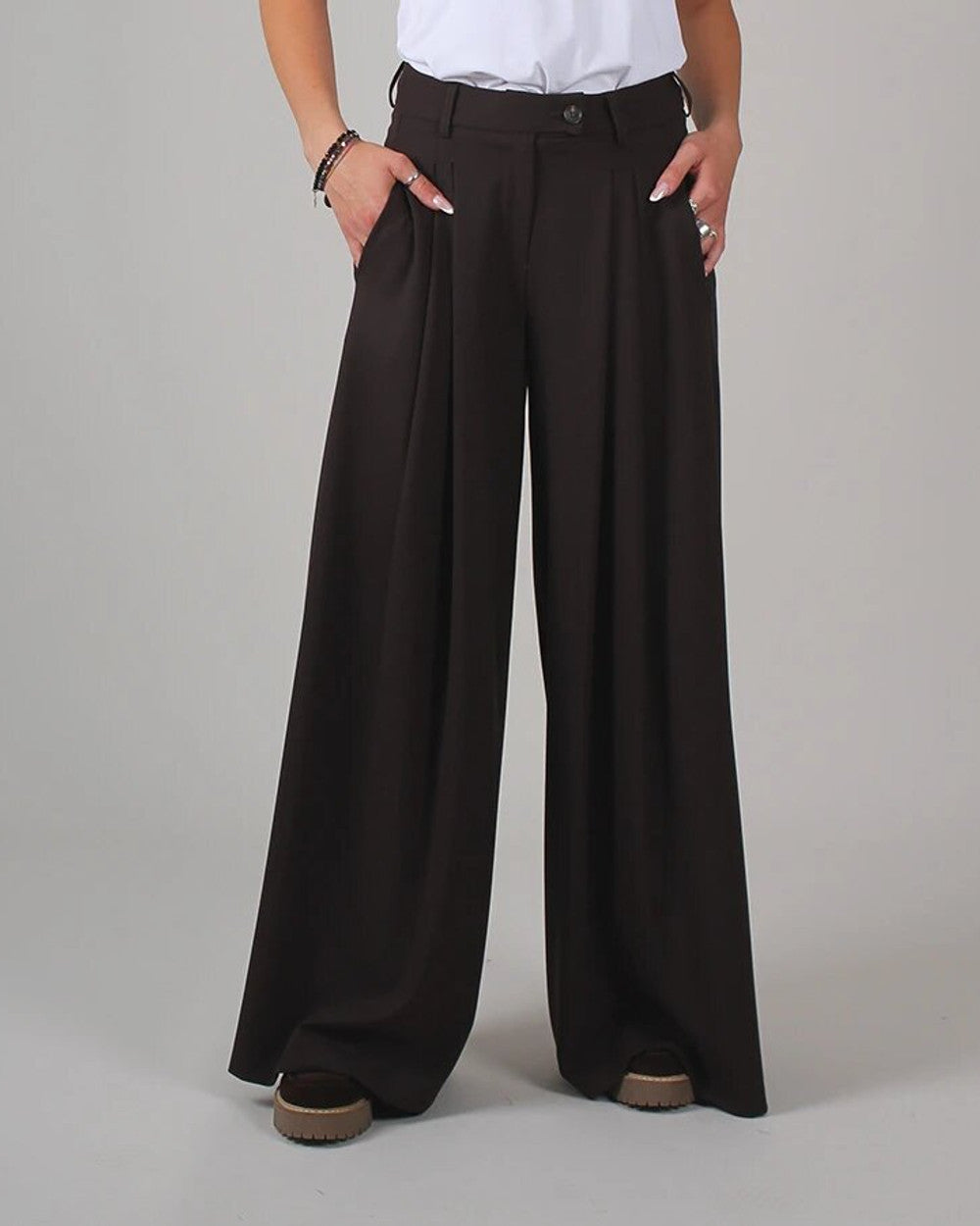 Manu Weite Leinenhose Palazzo Damen