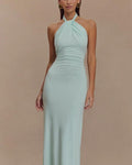 Lena Langes Halfter Maxikleid Lagune