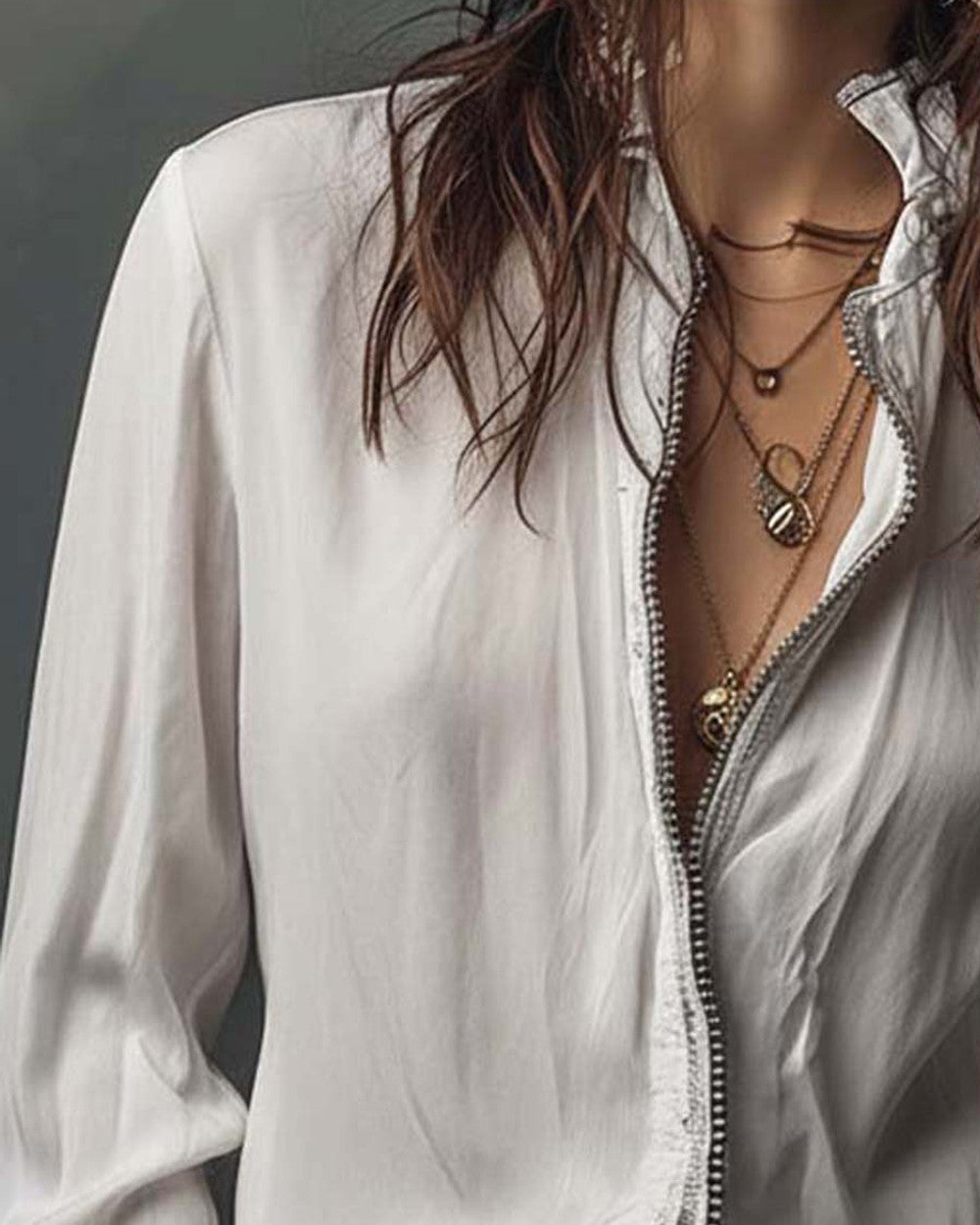 Emma Weiße Bluse mit Rüschen