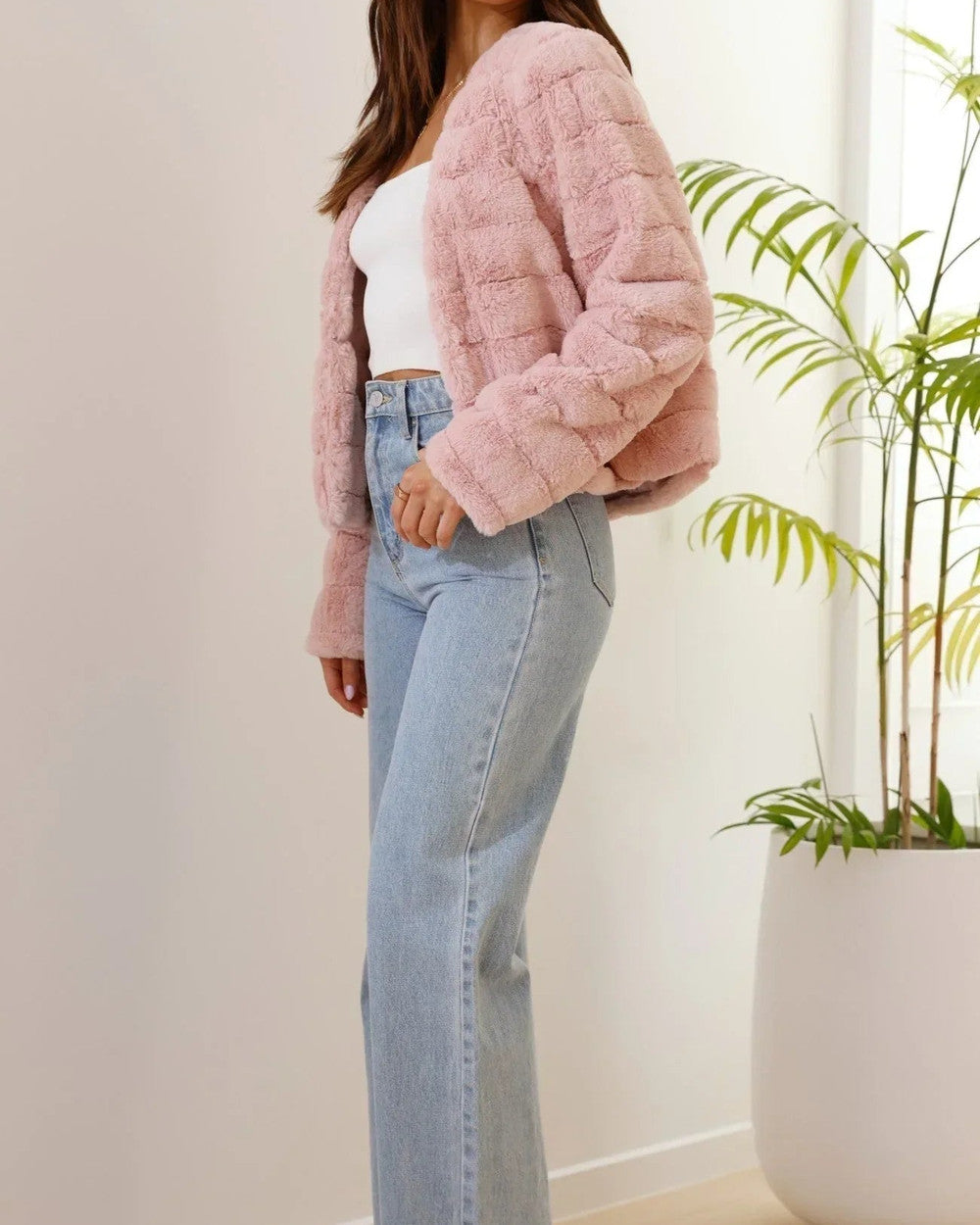 Lena Kunstfell Jacke Kurzmantel