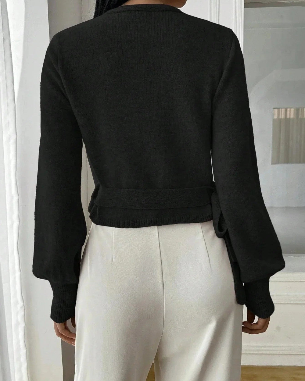 Lena Wickelpullover mit Bindegürtel