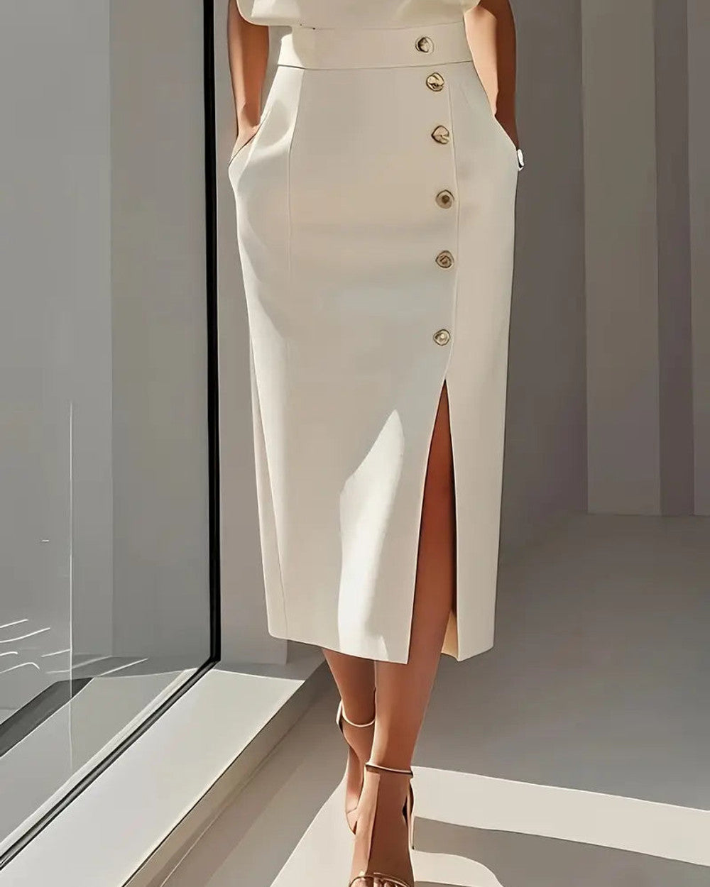 Nina Mittellanges Kleid Seitenschlitz