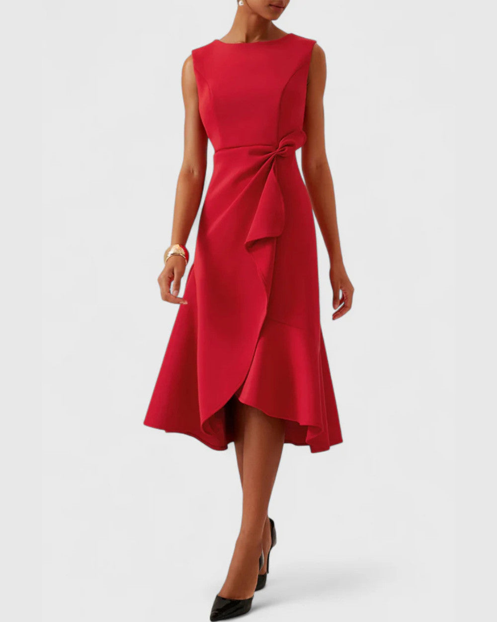 Sheila Asymmetrisches Midi Kleid Damen