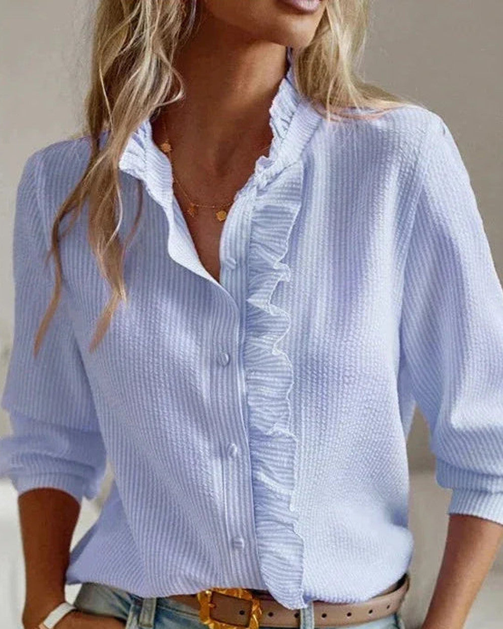 Lena Rüschenbluse Langarm Damen