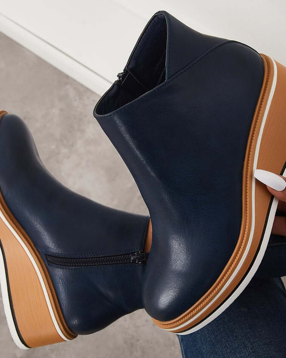 Lena Keilabsatz Stiefeletten Reißverschluss