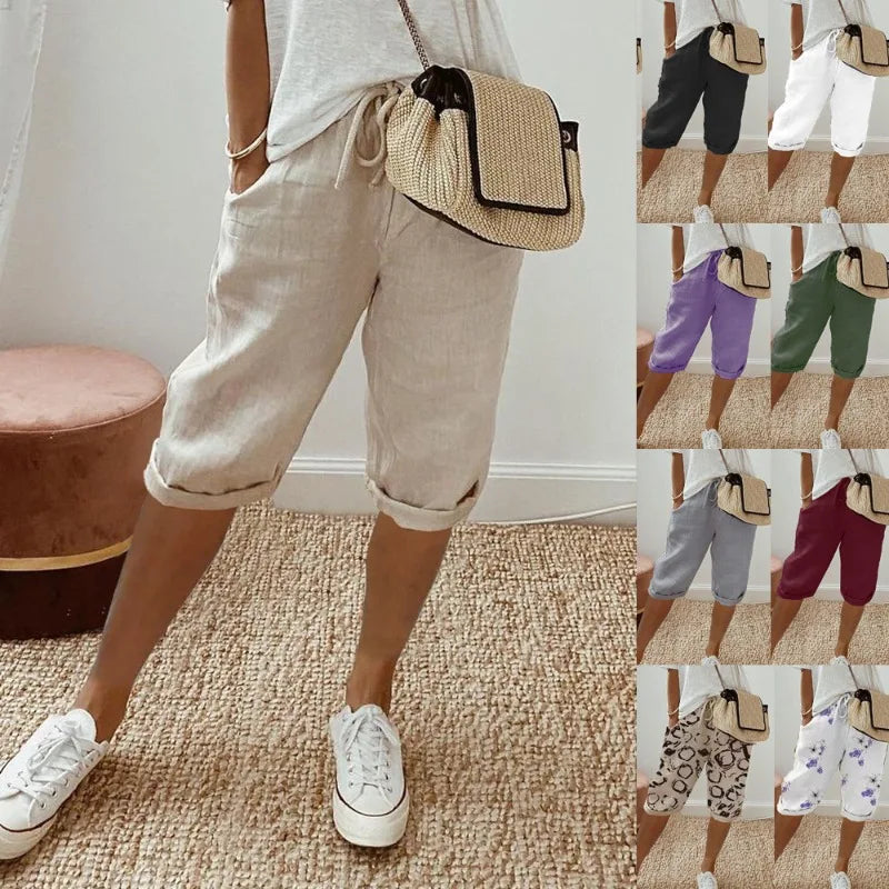 Klaudia | Damen Leinen Shorts Locker – Leinenshorts Wide Leg für Strand & Sommer 2026