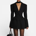 Taillierter Damen Blazer im Kleid Stil mit Revers