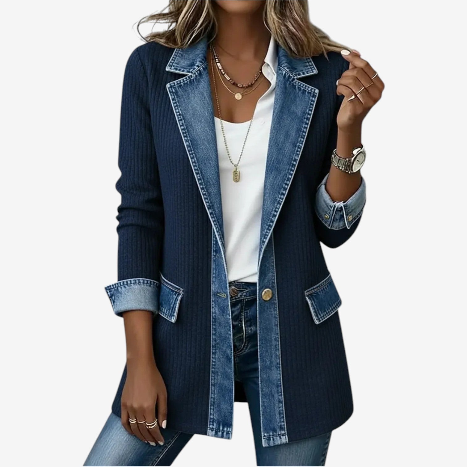 EMILI™ JACKE AUS DENIM-MISCHGEWEBE