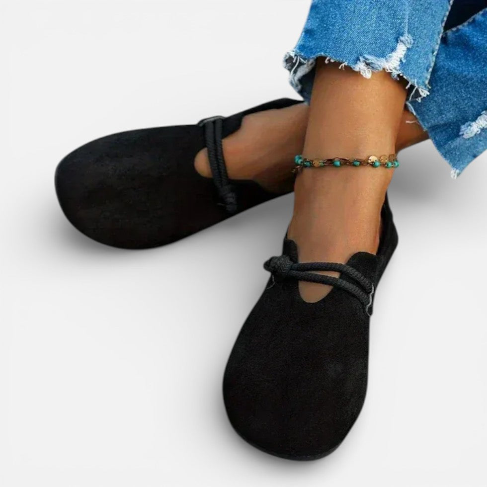 Orthopädische Leichte Damen Stoff Slipper mit Kordelverschluss