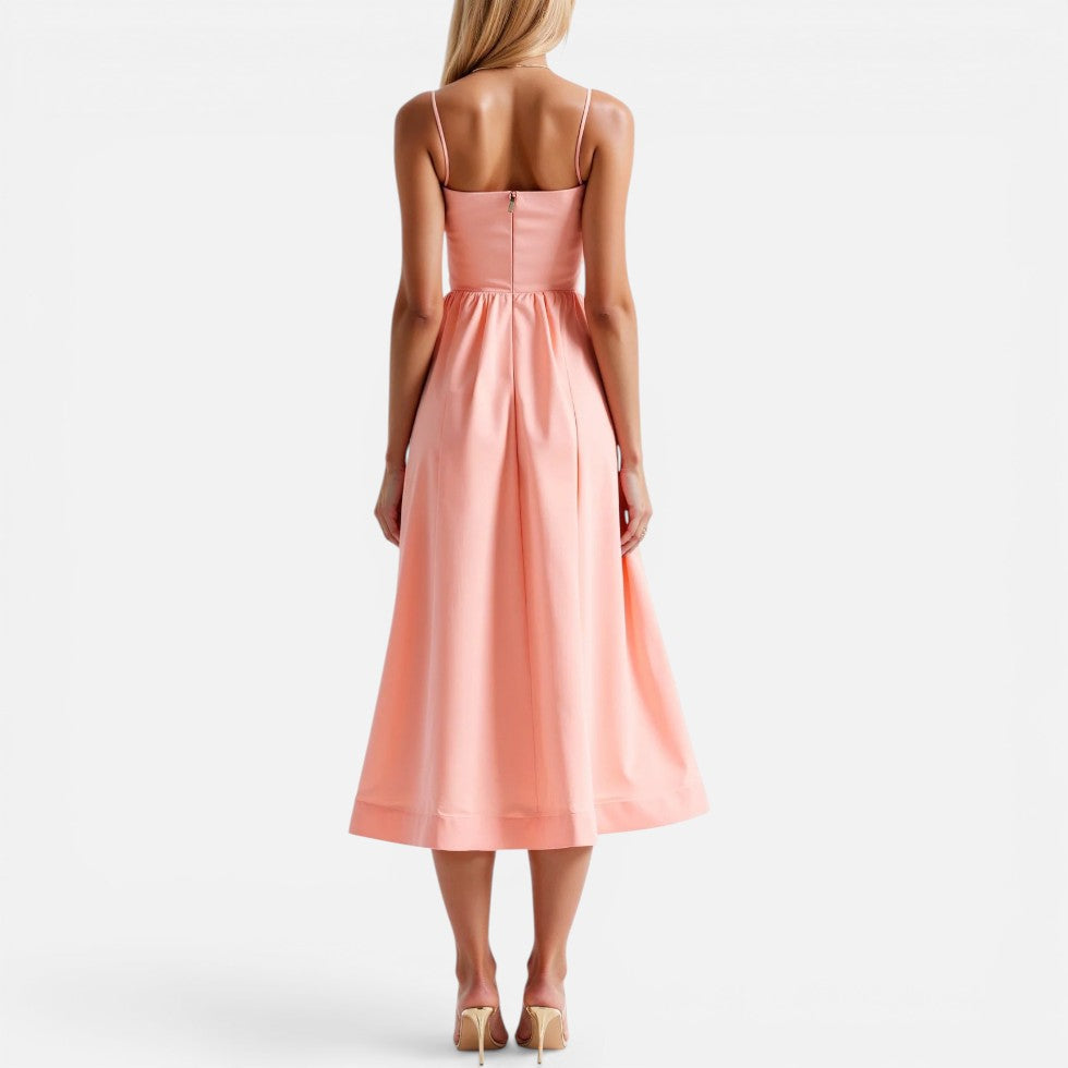 Nadine | Damen Midikleid Spaghettiträger – Trägerkleid Midi Leicht Sommer 2026