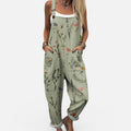 Damen Latzoverall mit Muster und weitem Schnitt