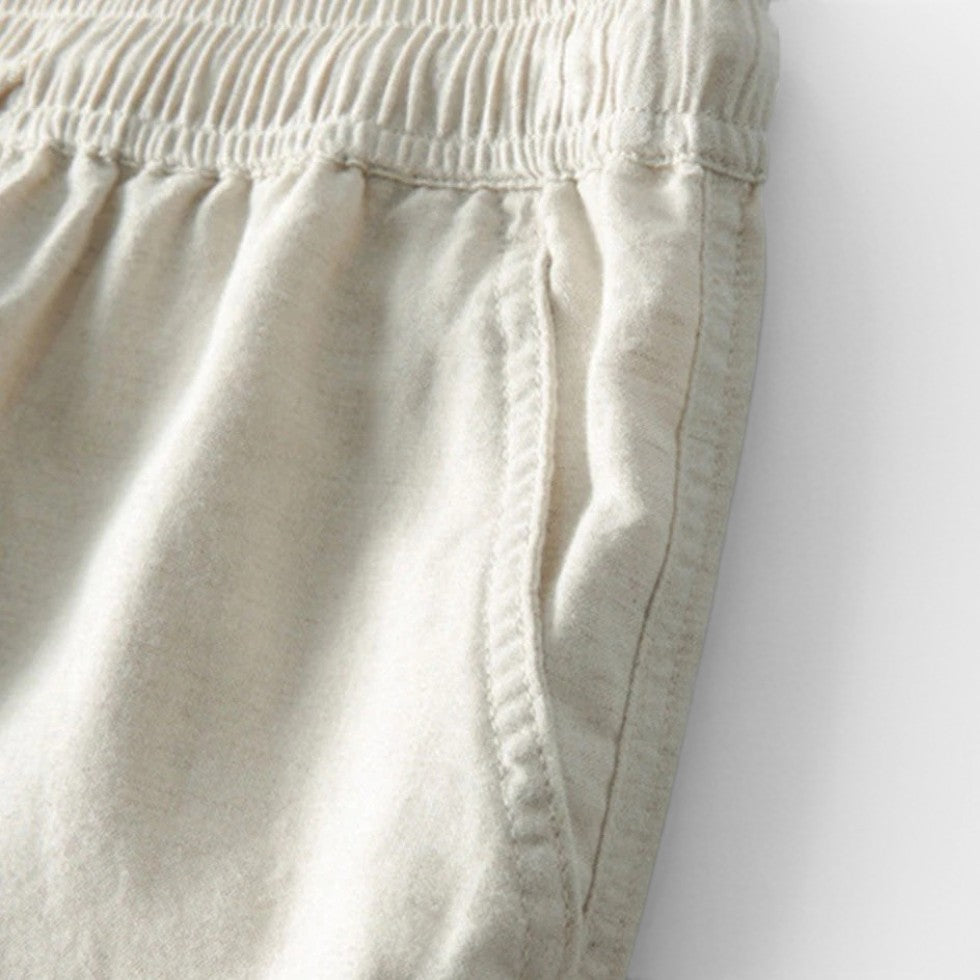 Zweiteiliges Set Kurzarm Stehkragen Knopfleiste Hose