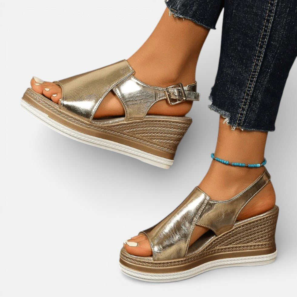 Damen Keilsandalen mit Riemen