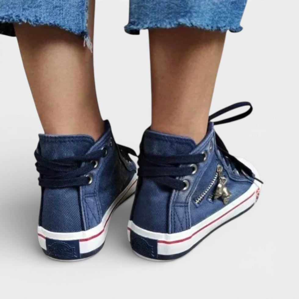 Damen High Top Sneaker mit Reißverschluss