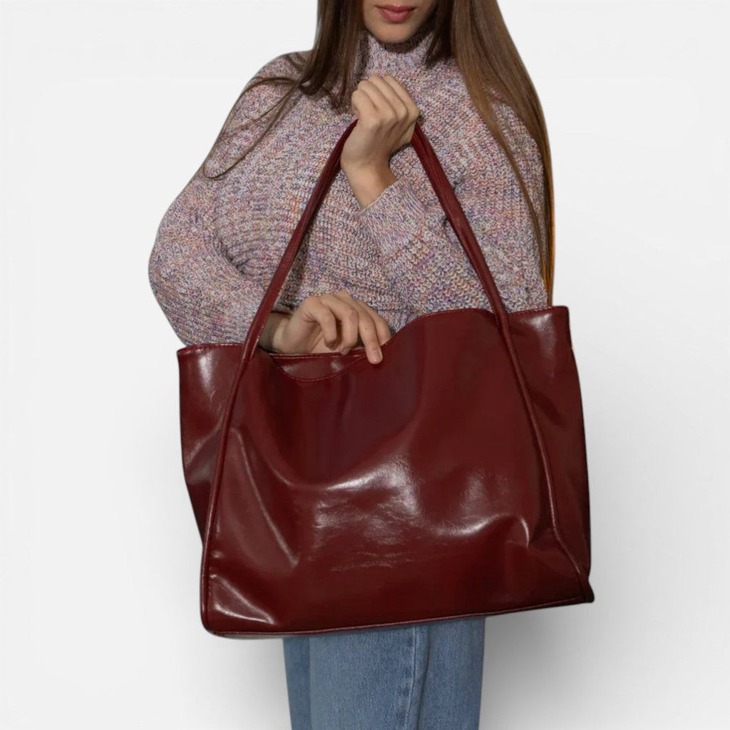 Damen Schultertasche groß mit weicher Form und langen Tragegriffen