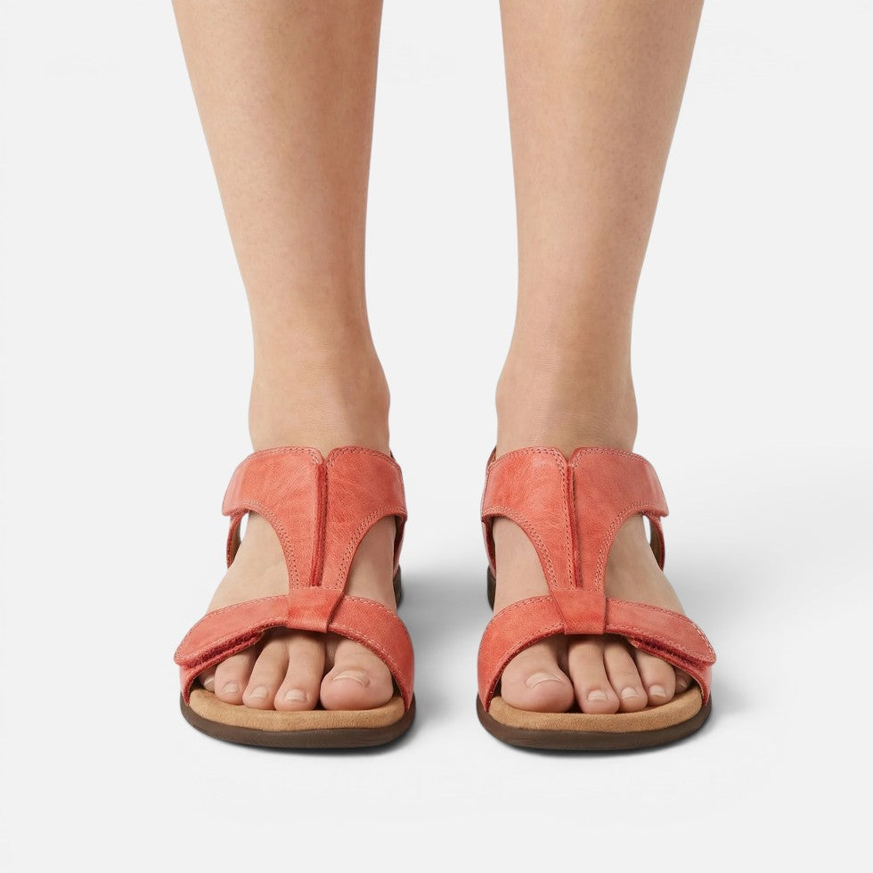 Orthopädische Sandalen Offene Zehen Klettverschluss Flach