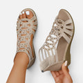 Orthopädische Sandalen Keilabsatz Offene Zehen Cut Out Design