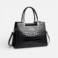 Damen Handtasche mit Kroko Prägung und Tragegriffen