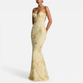 Maxikleid mit Spaghettiträgern und Blumenstickerei