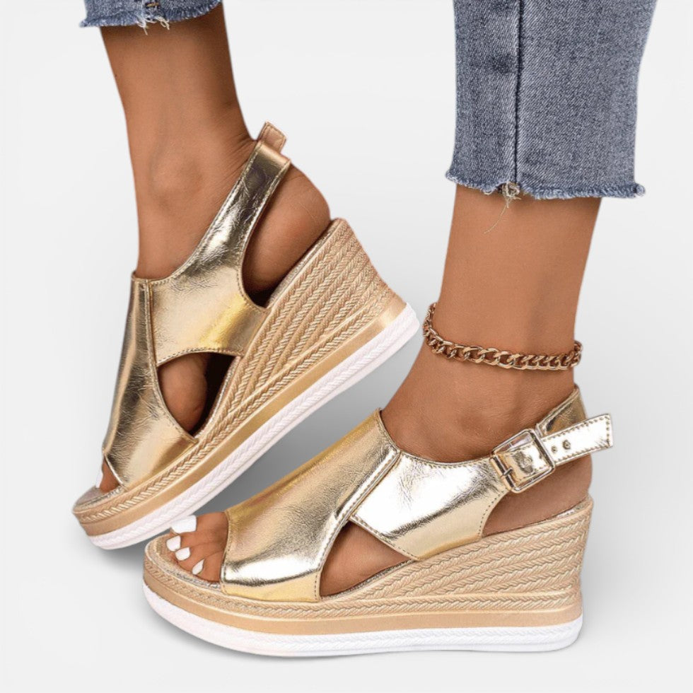 Damen Keilsandalen mit Riemen