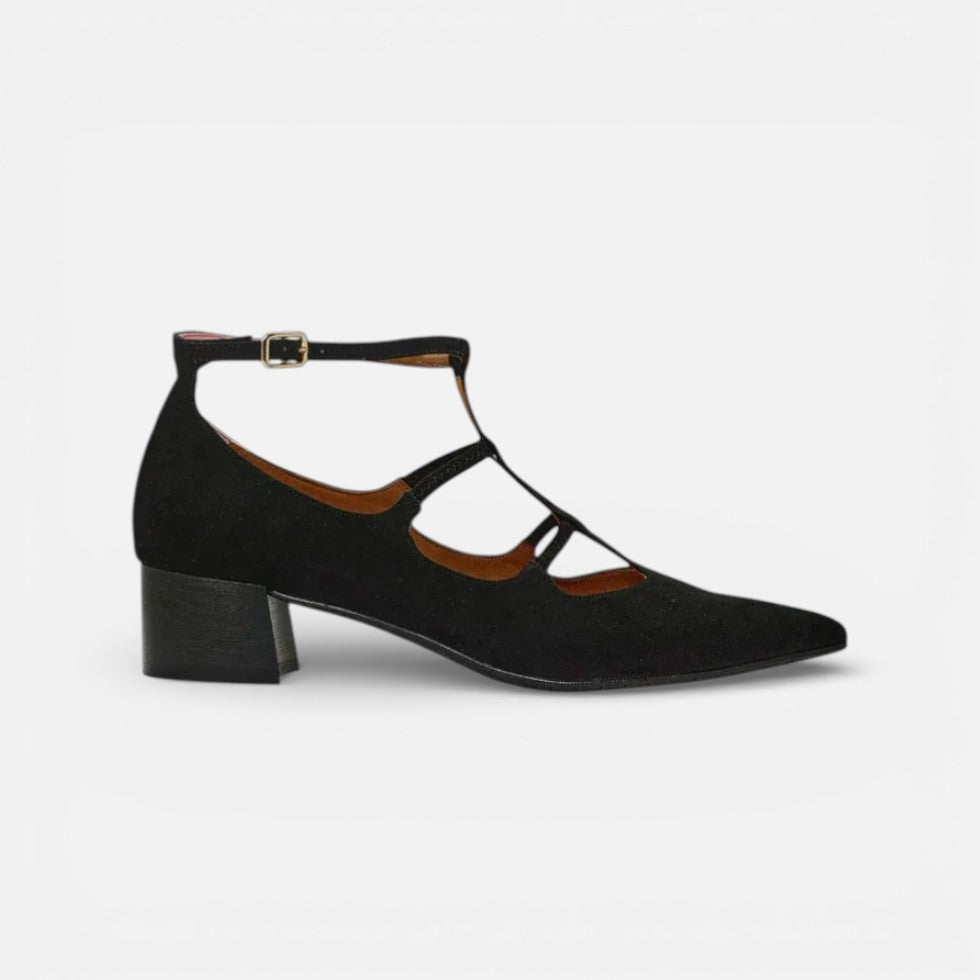 Damen Ballerinas mit spitzer Form und Riemchendesign
