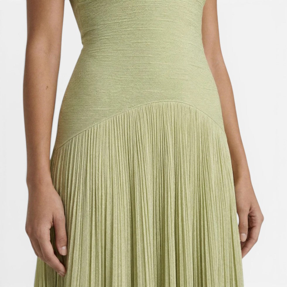 Damen Maxikleid trägerlos mit Plisseerock