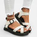 Damen Plateau Sandalen mit Knöchelriemen