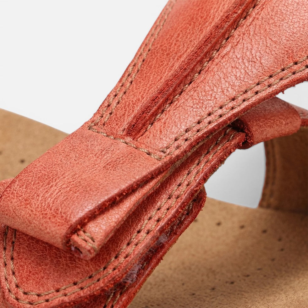 Orthopädische Sandalen Offene Zehen Klettverschluss Flach