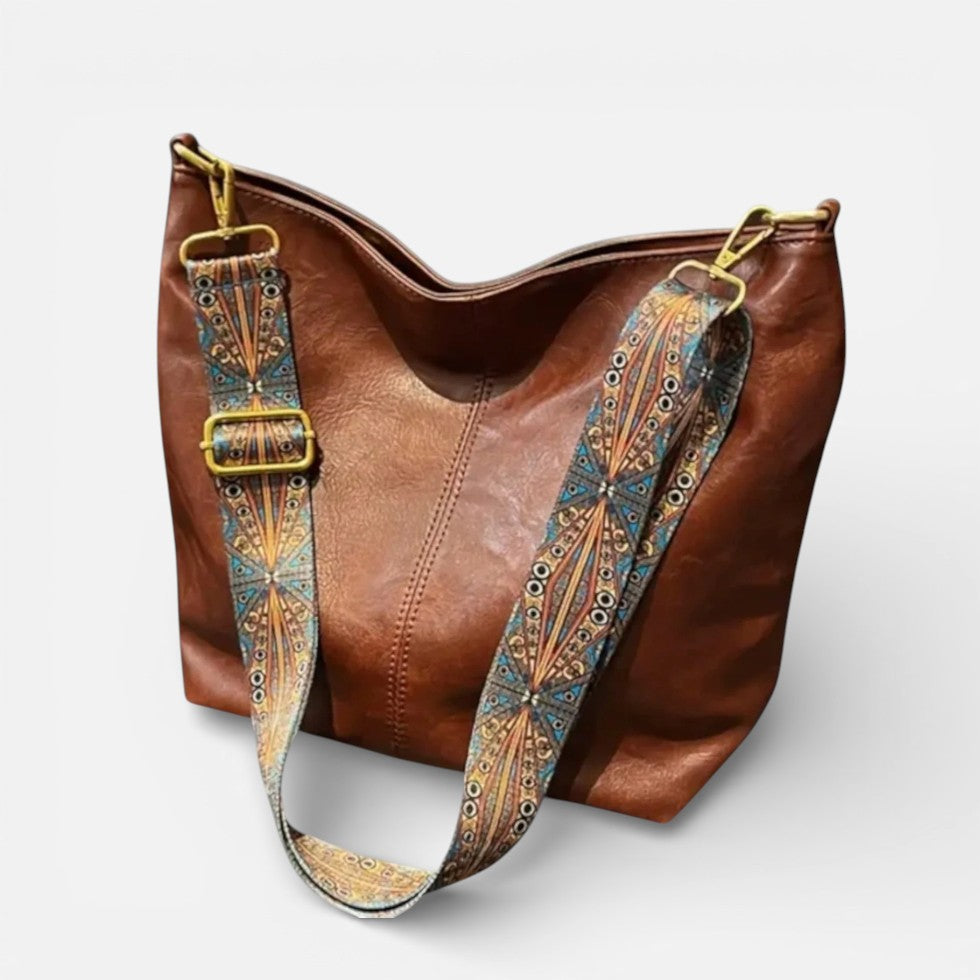Damen Schultertasche mit breitem verstellbarem Trageriemen
