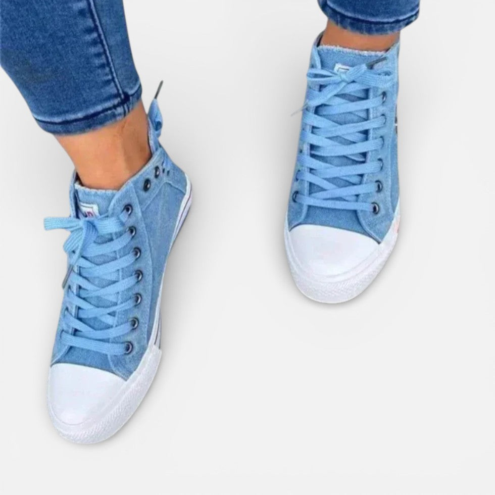 Damen High Top Sneaker mit Reißverschluss