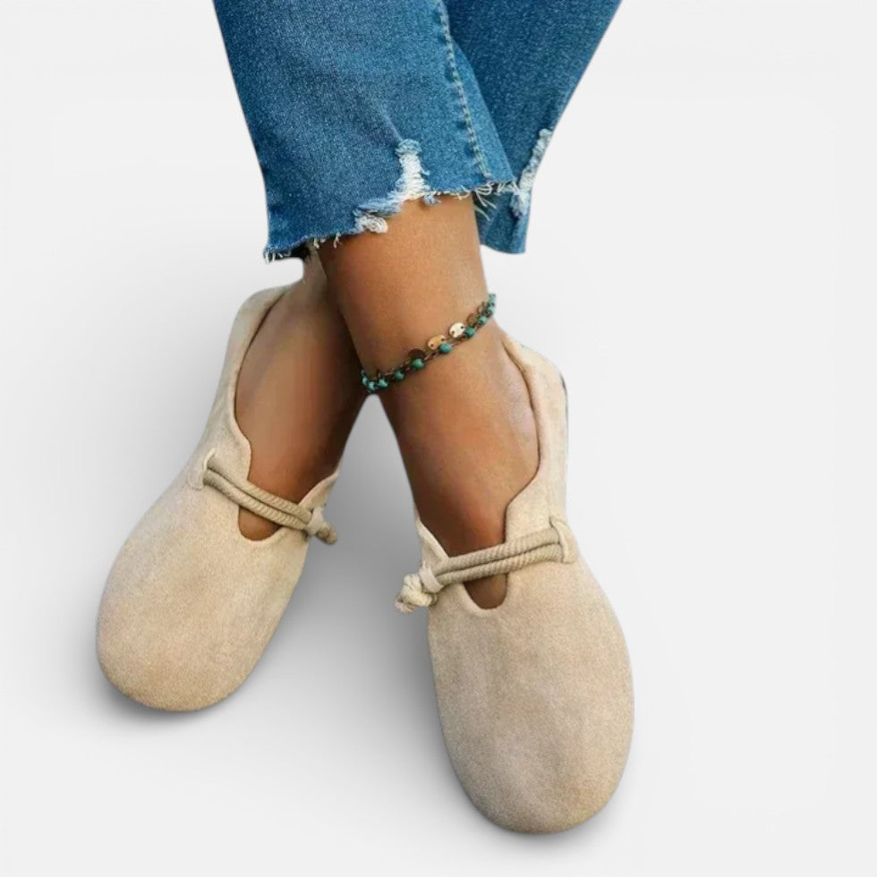 Orthopädische Leichte Damen Stoff Slipper mit Kordelverschluss