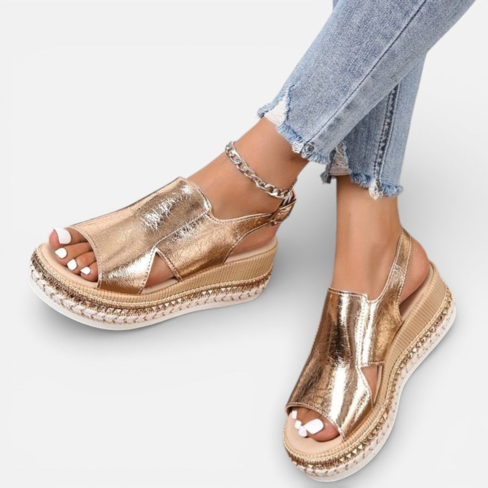 Damen Keilsandalen mit Riemen