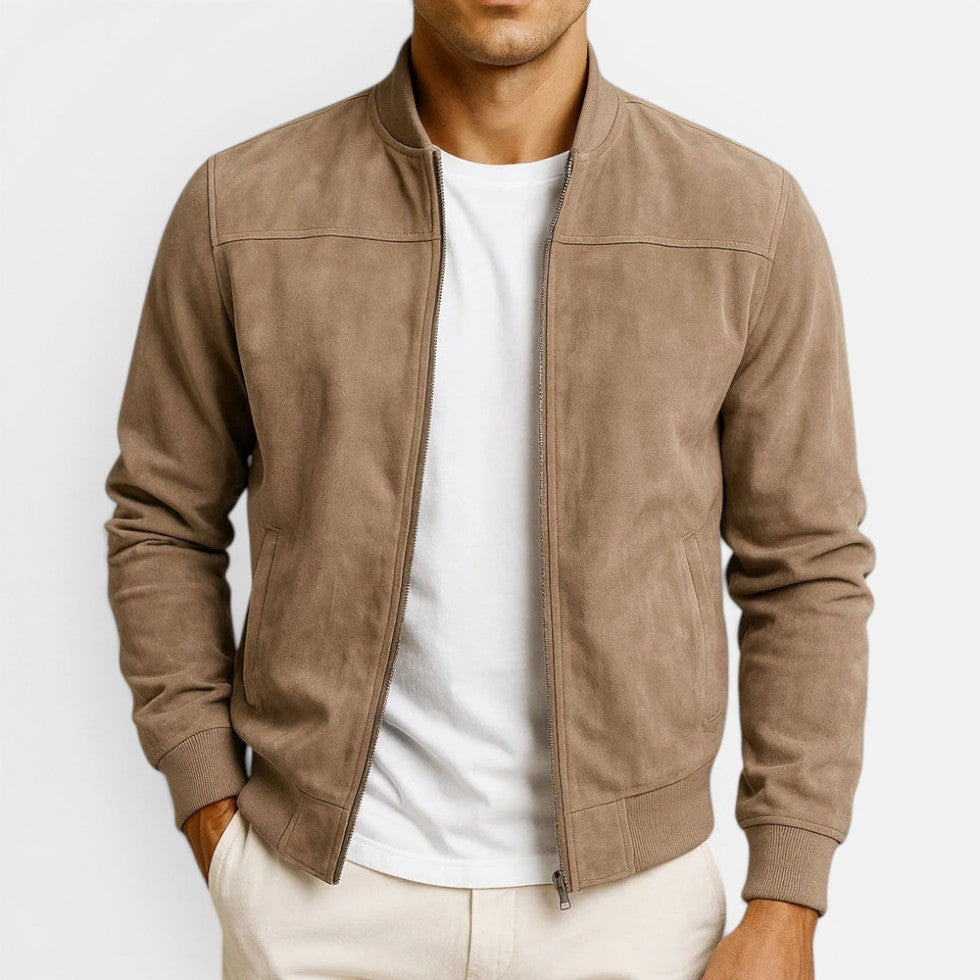 Herren Jacke mit Reißverschluss und Stehkragen