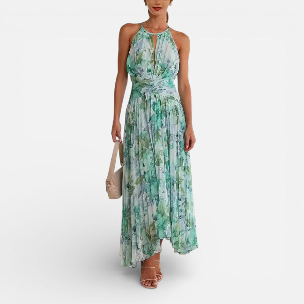 Damen Midikleid mit Neckholder und floralem Muster