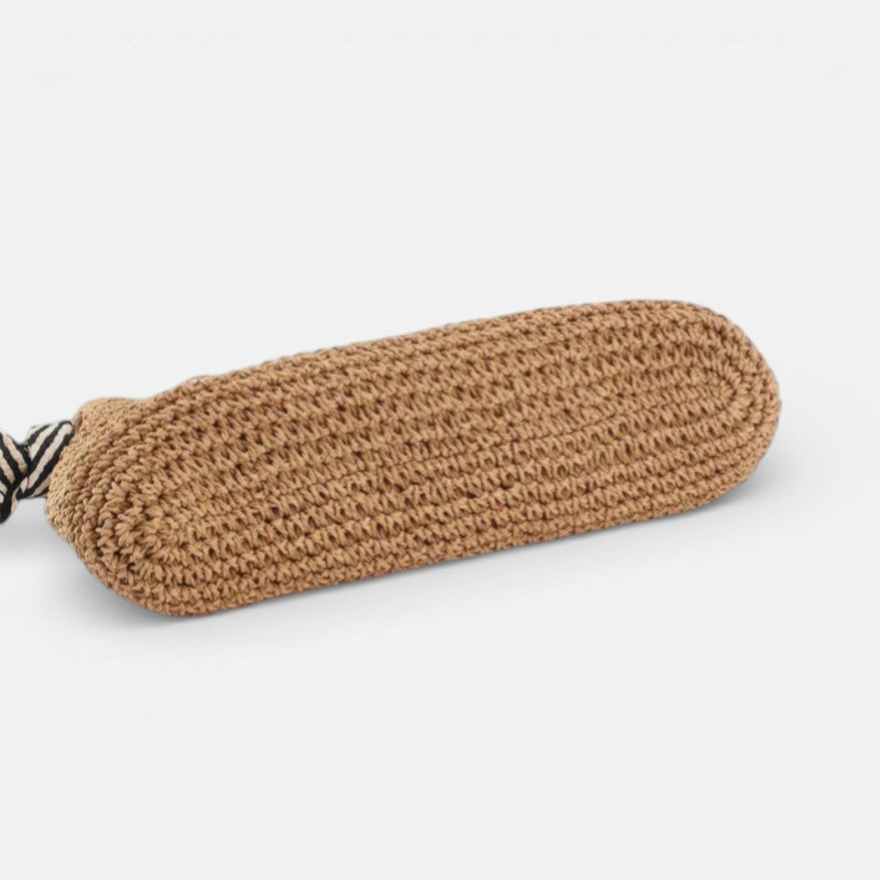 Damen Strandtasche aus geflochtenem Material mit Schulterriemen