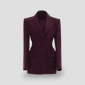 Damenblazer-Kleid, langärmelig, tailliert
