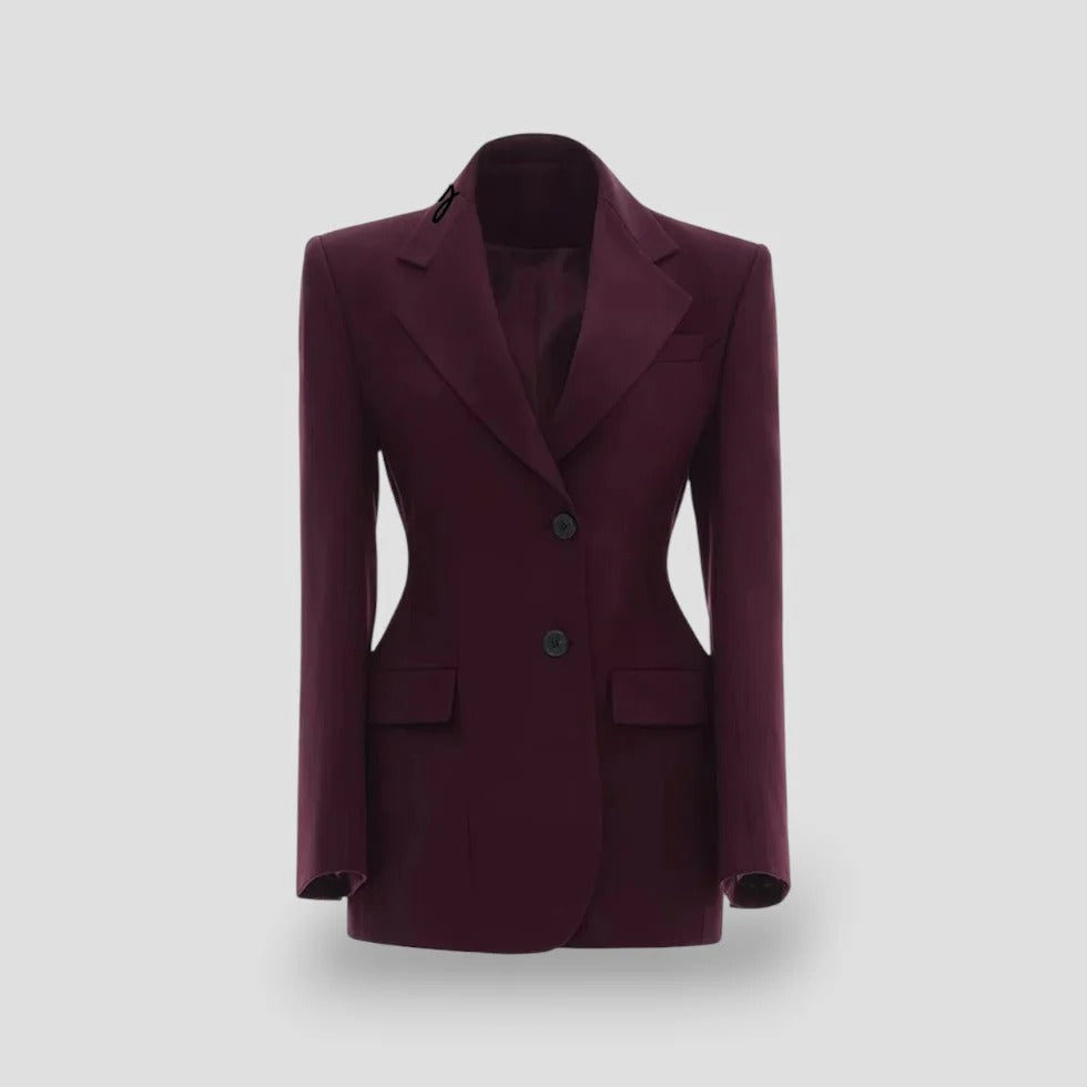 Damenblazer-Kleid, langärmelig, tailliert